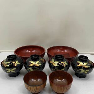 I☆まとめ売り☆漆器 吸物椀 漆器 輪島塗 和食器 煮物椀 お椀 茶道具 木製 会津塗 お盆 菓子皿 皿 お皿 インテリア セット 黒漆器 お椀 椀