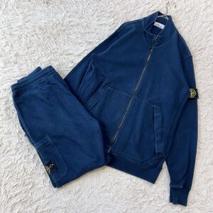 STONE ISLAND ストーンアイランド セットアップ ジップアップスウェット ジョガーパンツ バッジワッペン XXL ネイビー 大きいサイズ