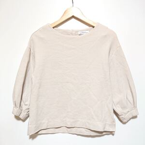 H9526gg UNITED ARROWS green label relaxing ユナイテッドアローズ グリーンレーベル サイズM位 七分袖カットソー オフホワイト 日本製