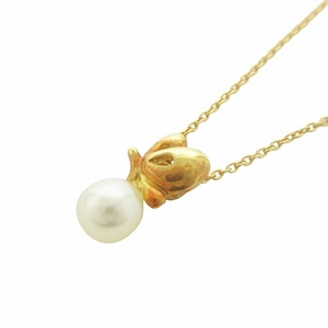 タサキ 田崎 TASAKI ネックレス ペンダント 真珠 パール K18 ゴールドカラー 総重量2.5g アクセサリー ■SM3 レディース