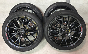 RAYS/ホムラ(炎)2X7 JET BLACKEDITION 4本　INSET38　面一仕様　245/40R20　中古　アルファード 30系　