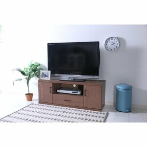 送料無料/テレビ台 ワイドローボード リビングチェスト テレビボード キャビネット インテリア 幅118cm 奥行40cm 高さ45cm Mブラウン/新品