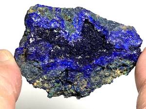 安徽省産高品質藍銅鉱　60g（中国産鉱物標本）
