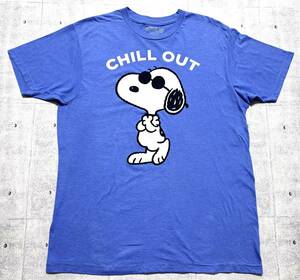 USA企画 スヌーピー ピーナッツ CHILL OUT Tシャツ アメリカ企画　　2017年 コピーライト SNOOPY PEANUTS 50/50 玉7653