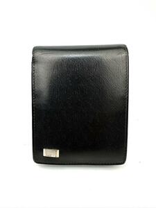 ダンヒル dunhill ブラックレザー 二つ折り財布 お札入れ 小銭入れ 黒革 ブラック ウォレット メンズ レディース ビジネス ウォレッ