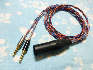 T1 2nd 3rd MDR-Z7 MOGAMI 2799 八芯 ブレイド編み込み XLRコネクタ 4ピン 4色 (カスタム対応可能) focal elear MDR-Z1R HA-SW01