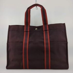 美品】エルメス フールトゥ トートバッグ ブラウン キャンバス HERMES ユニセックス ◆3107/SBS通り店