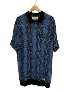 The Guilty Parties◆PYTHON KNIT JACQUARD POLO/XL/コットン/青/ザギルティーパーティーズ