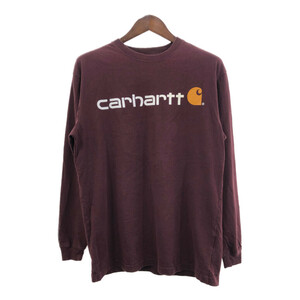 Carhartt カーハート 長袖Ｔシャツ ロゴ ワインレッド (メンズ M) 中古 古着 Q7084