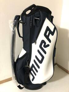 未使用 三浦技研 MIURA ミウラ スタンド SG-302 Stand Bag キャディバッグ ホワイト/ネイビー