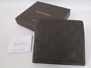 GUCCI*グッチ★04862メンズ二つ折り財布/ダークブラウン