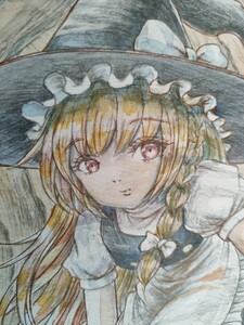 ４セット　手描きイラスト　東方project『霧雨魔理沙』