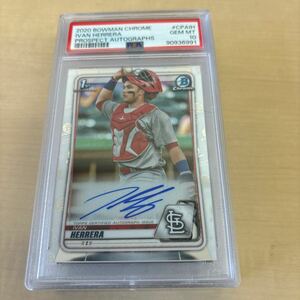 PSA10 2020 BOWMAN CHROME AUTO IVAN HERRERA CARDINALS