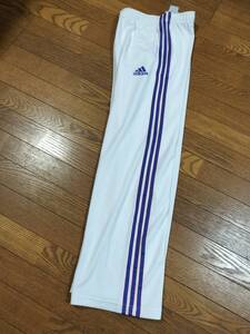 レア商品■デッドストック新品・未使用■adidas■Clima Lite ホワイトジャージパンツ＋トリコロールライン　USサイズ-M ..①