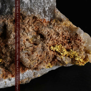 80gの大きな石英の表面に見える繊細な自然金《商品番号G0400》