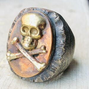 50s Vintage Skull Mexican Biker Ring ビンテージ　メキシカン　バイカー　リング　メキシコ　ロカビリー スカル 骸骨 17号