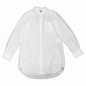 COMME des GARCONS HOMME PLUS コム デ ギャルソン オム プリュス 22AW エステルスパンブロード製品加工 ロングシャツ XS ホワイト