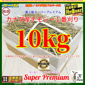 【1/13マデ期間限定】 カナダ産 チモシー 10kg スーパープレミアム （１番刈）最上質アルバータ州産/牧場運営の当方が見極めた極上チモシ