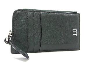 1円 ■美品■ dunhill ダンヒル レザー コインケース コインパース 小銭入れ カード入れ メンズ ダークグリーン系 FJ2034