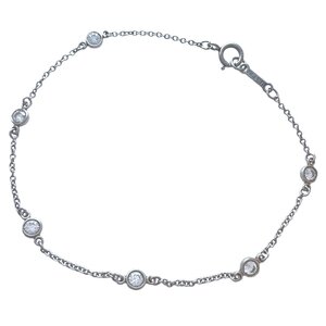 TIFFANY＆Co.　ティファニー　ブレス　バイザヤード　ダイヤ　6石　チェーン　エルサ ペレッティ　Pt950　プラチナ