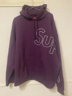 Supreme パープル フード付きパーカー Lサイズ