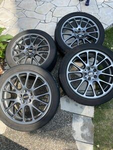 BBS RE5005 7Jx17 215/45r17 BBSロックナット.BBSナット.BBSセンターキャップ.21年製造ダンロップDIREZZAタイヤ付き　プリウス30