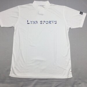 【送料無料】【新品】Lynx メンズ半袖Tシャツ（接触冷感素材 ハイネック 吸汗速乾 UVカット）　 LL　2L 　　ホワイト★32202