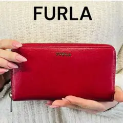 【人気】FURLA フルラ　ラウンド　長財布　レッド