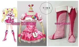 cos6189工場直販 高品質 実物撮影 フレッシュプリキュア！ 桃園ラブ風 コスプレ衣装 +靴カバー