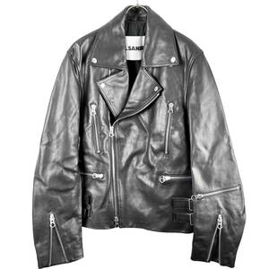 JIL SANDER(ジルサンダー) Zip Leather Jacket (black)