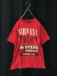 90s◆ヴィンテージ◆NIRVANA IN UTERO ニルヴァーナ Tシャツ TULTEX社製ボディー　メキシコ製 M　バンドT　ロックT カートコバーン