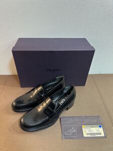 ■極美品■PRADA プラダ レザーローファー表記 サイズ 36（約23cm）靴シューズブラック系 1D2309