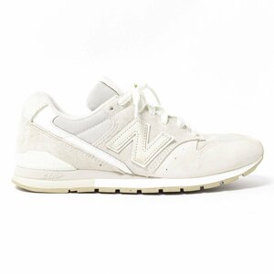 【1円スタート】NEW BALANCE ニューバランス CM996RR2 ローカットスニーカー シューズ オフホワイト 天然皮革 合成繊維 24cm レディース