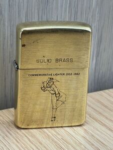 ZIPPO windy SOLID BRASS オイルライター ジッポー 喫煙具 ジッポ ウィンディー　ダブルイヤー　コメモラティブ　1932 1986 ヴィンテージ