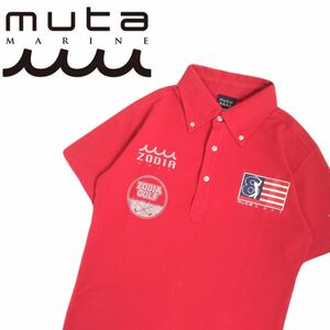 極美品 入手困難 muta marine golf ZODIA 吸水速乾 ストレッチ 鹿の子 星条旗 半袖ポロシャツ メンズS ムータ マリン ゴルフウェア 240963