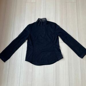 UNIQLO ユニクロ購入 Mame Kurogouchi メッシュハイネックT 長袖 ブラック黒 Lサイズ 中古 