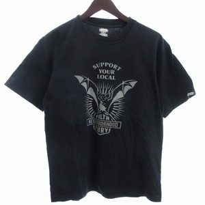 ネイバーフッド NEIGHBORHOOD CYCLE FURY Tシャツ カットソー 半袖 プリント 黒 ブラック 1 S位 ☆AA★ ■GY12 メンズ