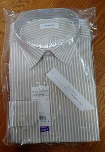 【新品】SHOP TK 長袖 シャツ ベージュ ストライプ サイズXL(43/88) Yシャツ タグ付き タケオキクチ