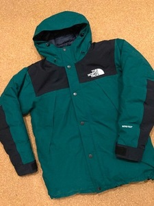 レア★ノースフェイス マウンテンダウンジャケット GORE-TEX 黒/緑 XL ND91837★防水透湿 ダウンパーカー 登山 ボタニカルガーデングリーン