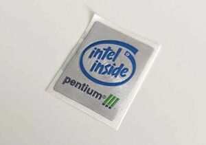 【未使用】【送料無料】超激レア品 ■20枚セット■　pentium3 エンブレムシール　CPU Intel パソコン シール