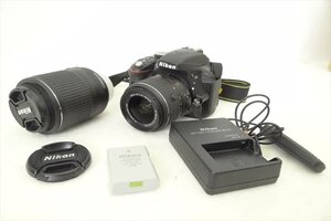 ▼ 1円スタート ▼ Nikon ニコン D3300 デジタル一眼レフ 18-55 55-200 中古 現状品 241205K2874