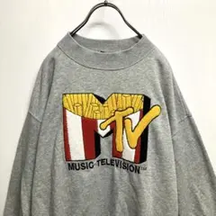 MTV ポテト サガラ刺繍 スウェット トレーナー 袖プリーツ加工