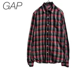 【GAP】チェックシャツ　ボタンダウン　長袖　小さいサイズ　メンズ　XXS