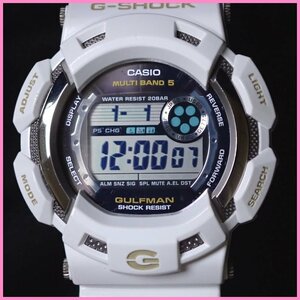 ■美品 カシオ G-SHOCK ガルフマン GW-9100K 2007年 国際イルカクジラ会議/ホワイト/電波ソーラー/チタンバック/難あり&1245800432