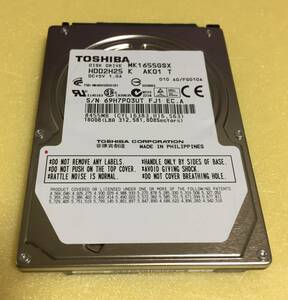 □7486時間 東芝 TOSHIBA MK1655GSX 2.5インチHDD 『正常判定』160 GB