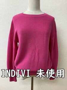 インディヴィ (INDIVI) 定価16995円 タグ付き未使用 濃いピンクのニット サイズ34