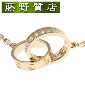 （美品）カルティエ CARTIER ベビーラブ ダイヤ ネックレス LOVE K18 PG × ダイヤ 約0.22ct B7013900 証明書 8699