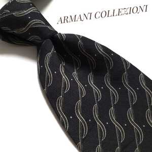 美品 ARMANI COLLEZIONI アルマーニ ネクタイ ハイブランド 黒 ブラック 2262