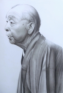 〇鉛筆画・宅配８０サイズ・人物画 落語家 (250×355) 絵画 五代目・春風亭柳昇