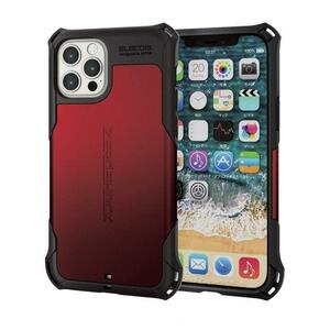 エレコム ZEROSHOCK iPhone 12 / 12 Pro ケース Qi充電対応 ハイブリッド ZEROSHOCK 耐衝撃 スタンダード レッド　au +1 collection